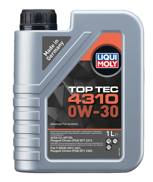 LIQUI MOLY Top Tec 4310 0W-30, verpakking van 1 l, andere hoek