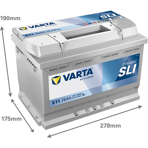 Varta Dynamic SLI 574012068 battery, front label
