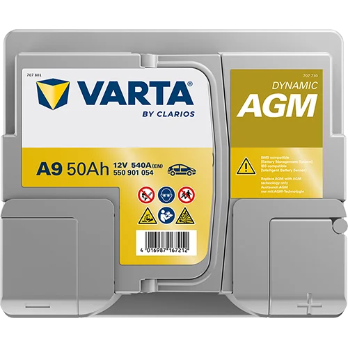 Varta Dynamic AGM 550901054 batteri, annen vinkel