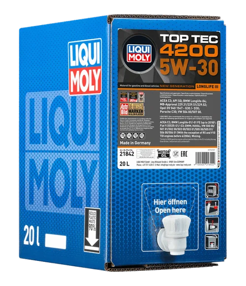 LIQUI MOLY Top Tec 4200 5W-30, bag-in-box van 20 l