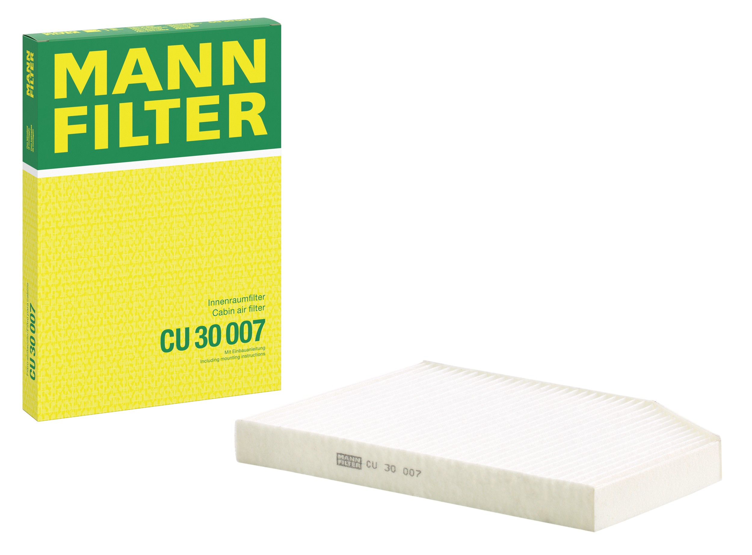MANN-FILTER CU 30 007 cabin filter with its box