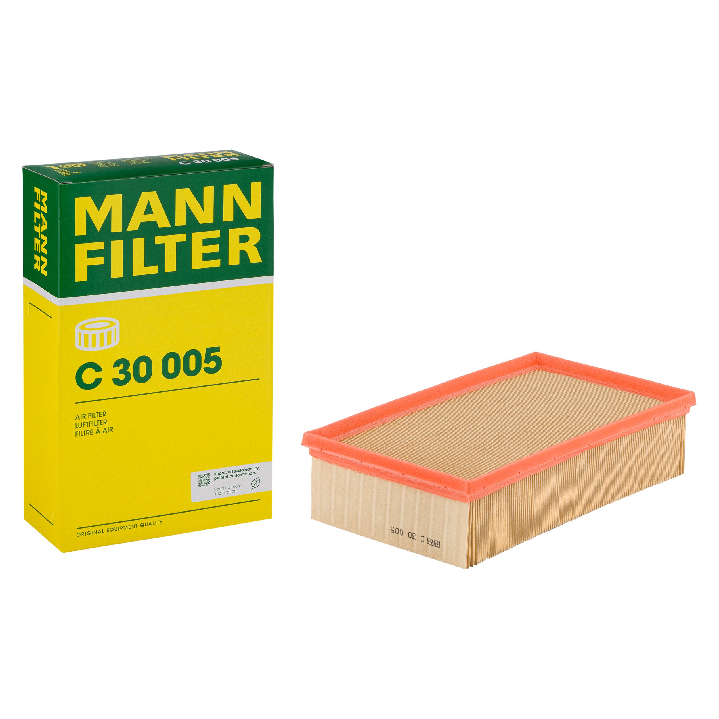 MANN-FILTER C 30 005 air filter with its box