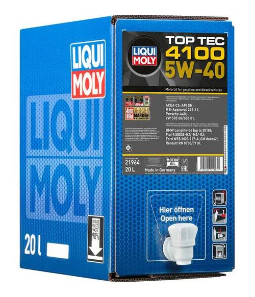 LIQUI MOLY Top Tec 4100 5W-40, bag-in-box van 20 l