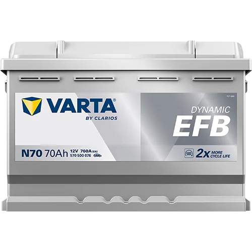 Varta Dynamic EFB 570500076 batteri, annen vinkel