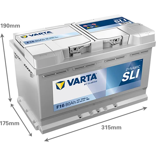 Varta Dynamic SLI 580400074 battery, front label