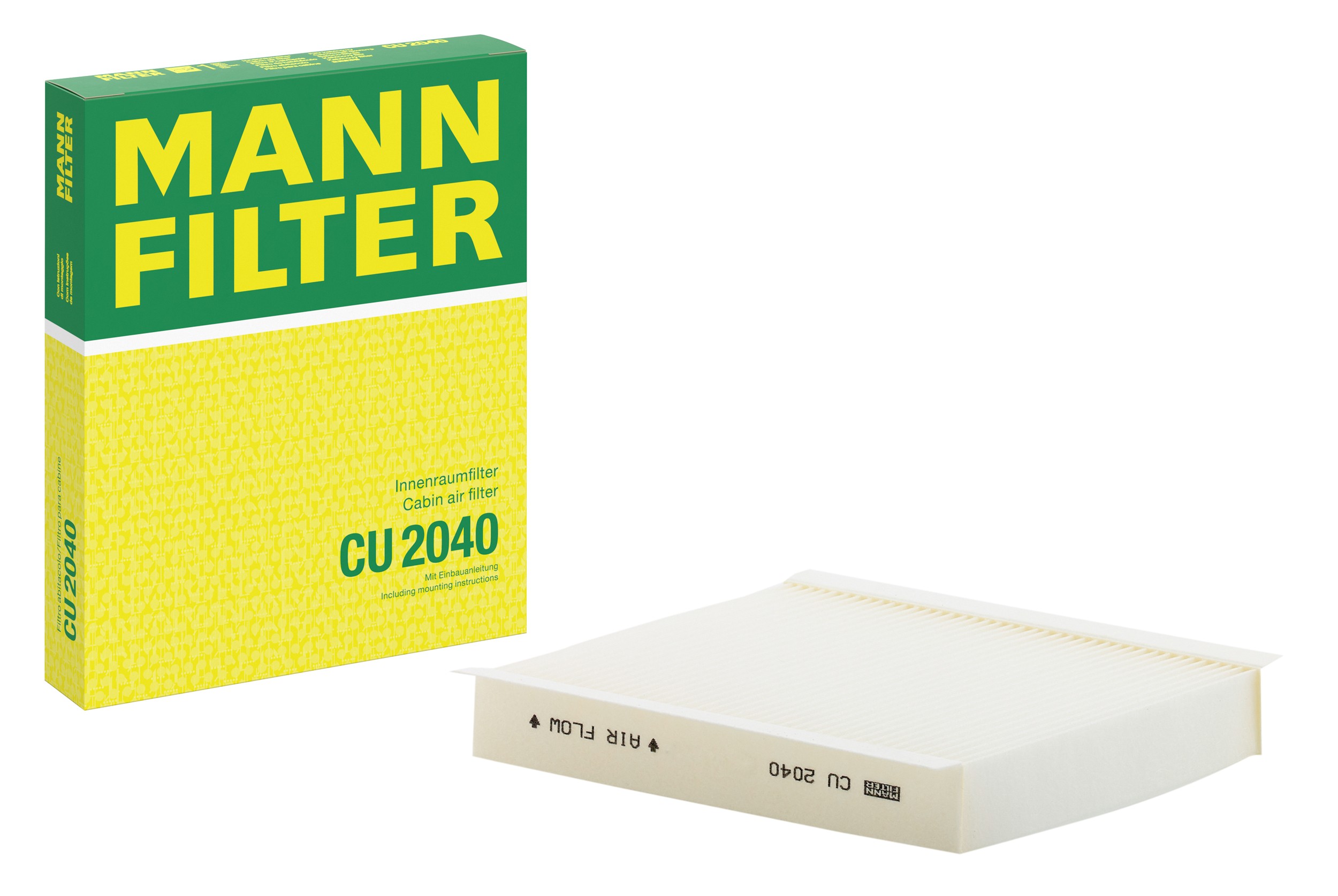 MANN-FILTER CU 2040 cabin filter with its box