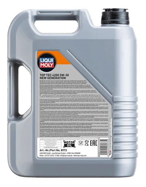 LIQUI MOLY Top Tec 4200 5W-30, verpakking van 5 l, andere hoek