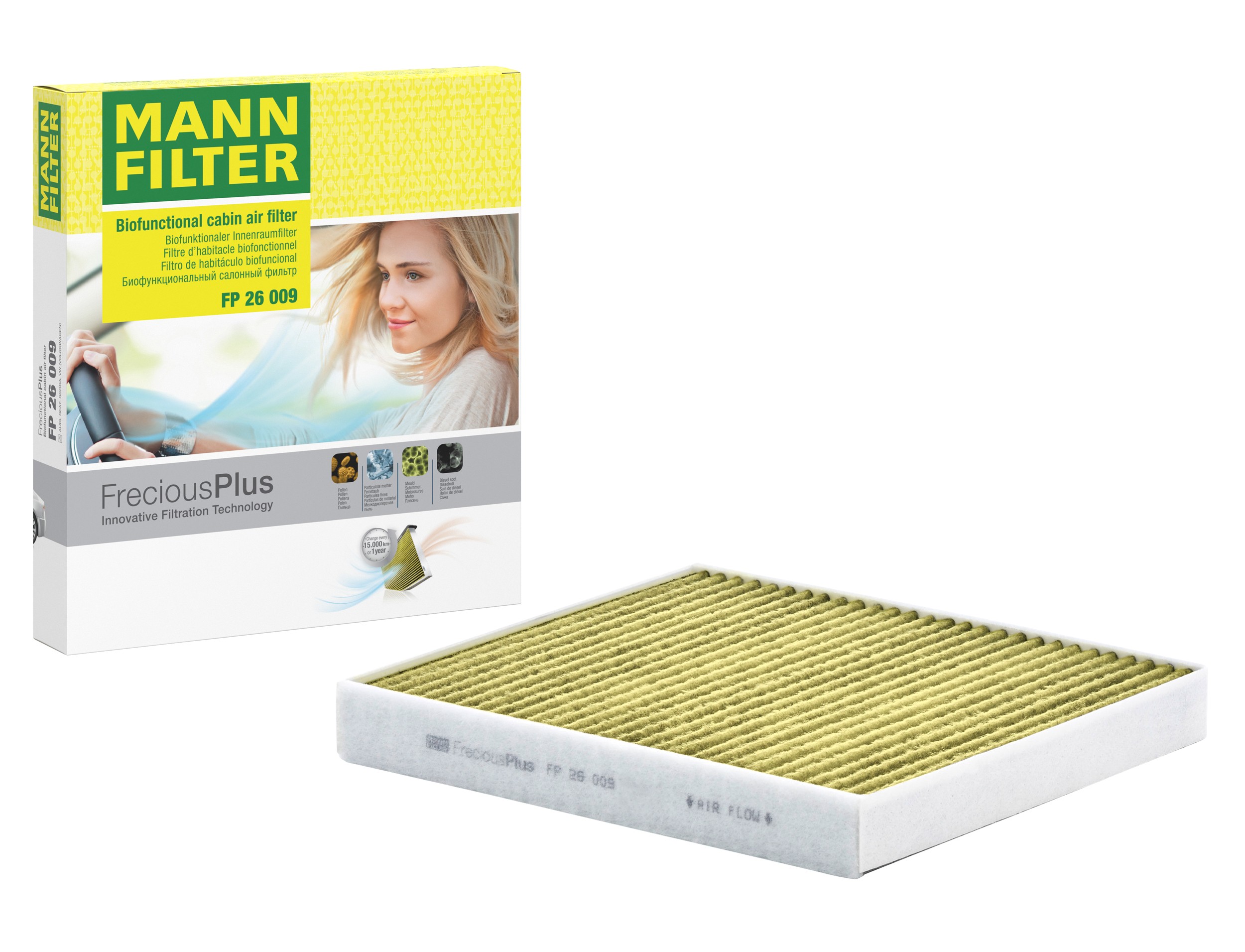 MANN-FILTER FP 26 009 FreciousPlus cabin filter with its box