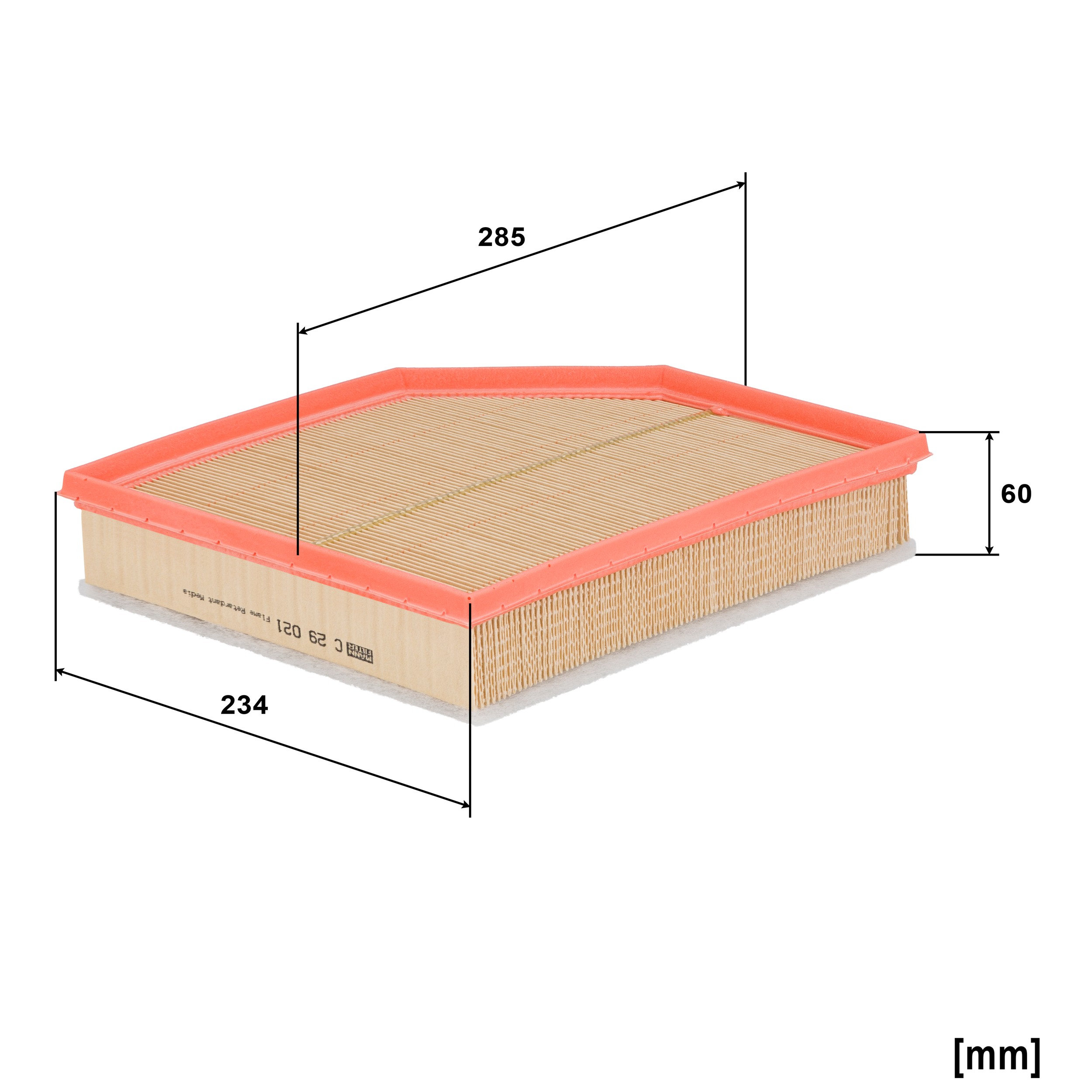 Dimension drawing of MANN-FILTER C 29 021