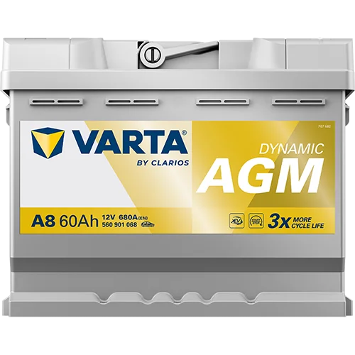 Varta Dynamic AGM 560901068 battery, alternate view