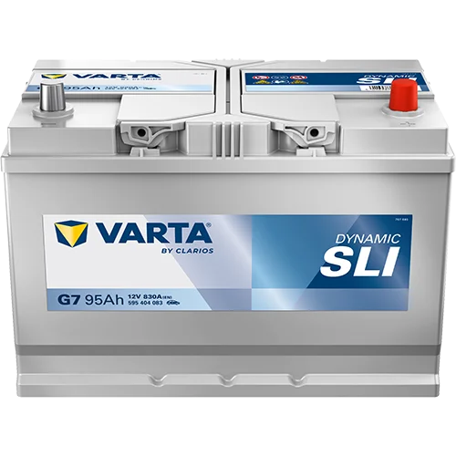 Varta Dynamic SLI 595404083 battery, three-quarter view