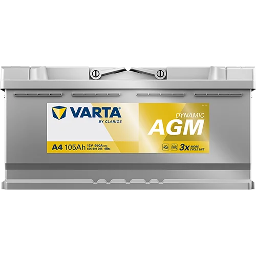 Varta Dynamic AGM 605901095 battery, alternate view