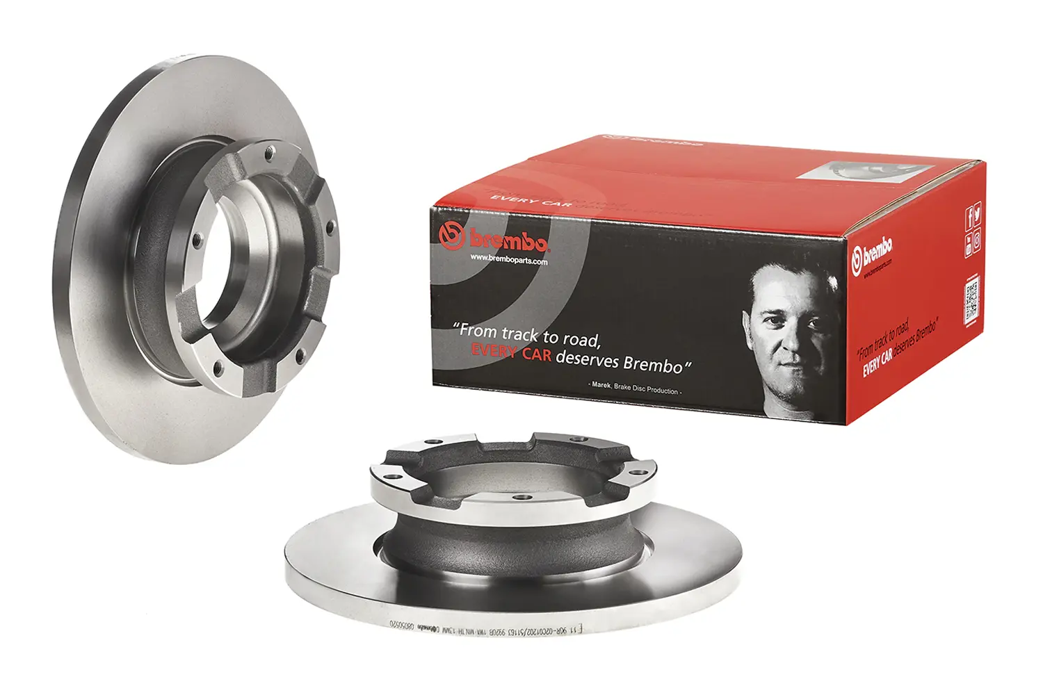 Brembo 08.D505.20 288 mm solid rear brake disc