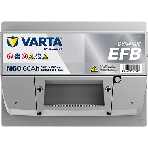 Varta Dynamic EFB 560500064 batteri, annen vinkel