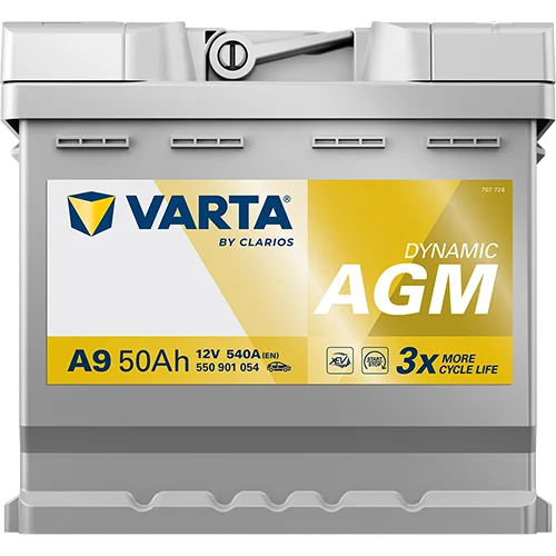 Varta Dynamic AGM 550901054 batteri, annen vinkel