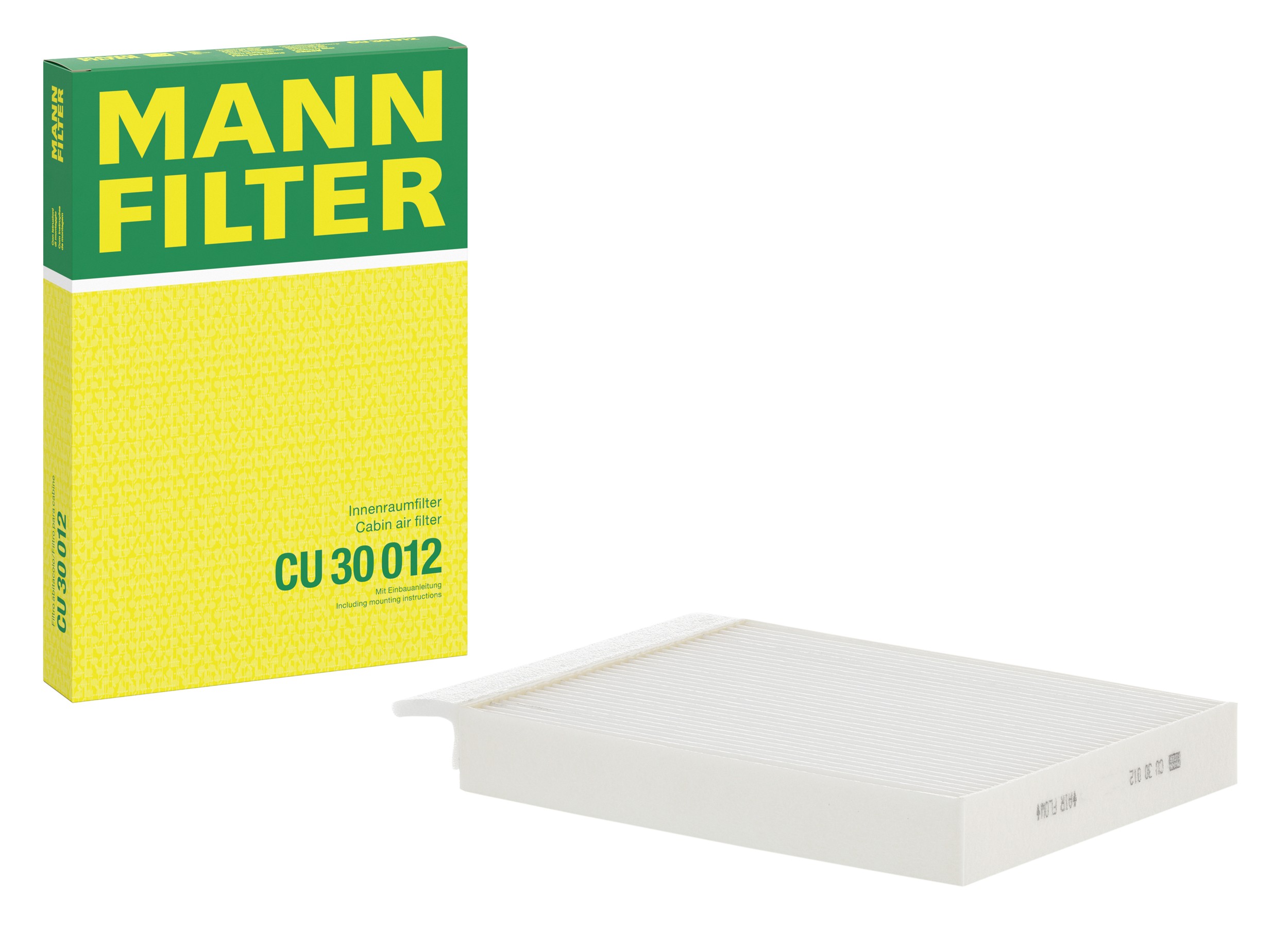 MANN-FILTER CU 30 012 cabin filter with its box