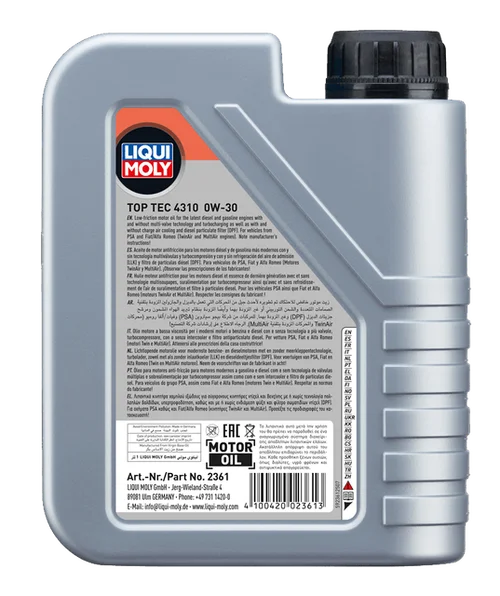 LIQUI MOLY Top Tec 4310 0W-30, verpakking van 1 l