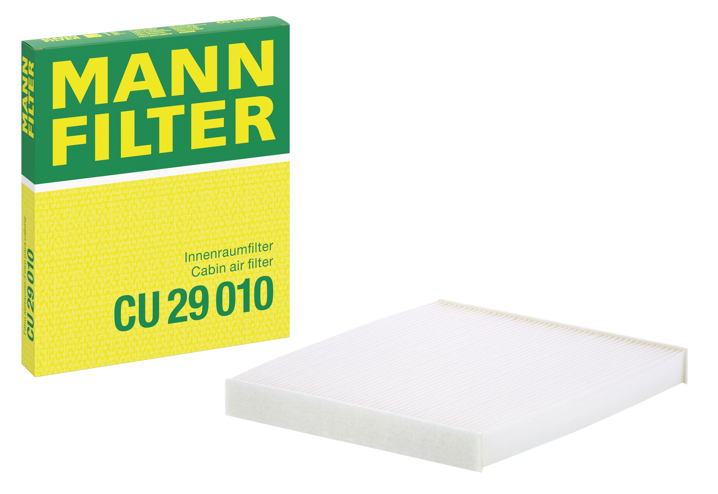 MANN-FILTER CU 29 010 cabin filter with its box