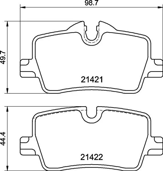 Brembo P 06 113 rear brake pad set, dimension drawing