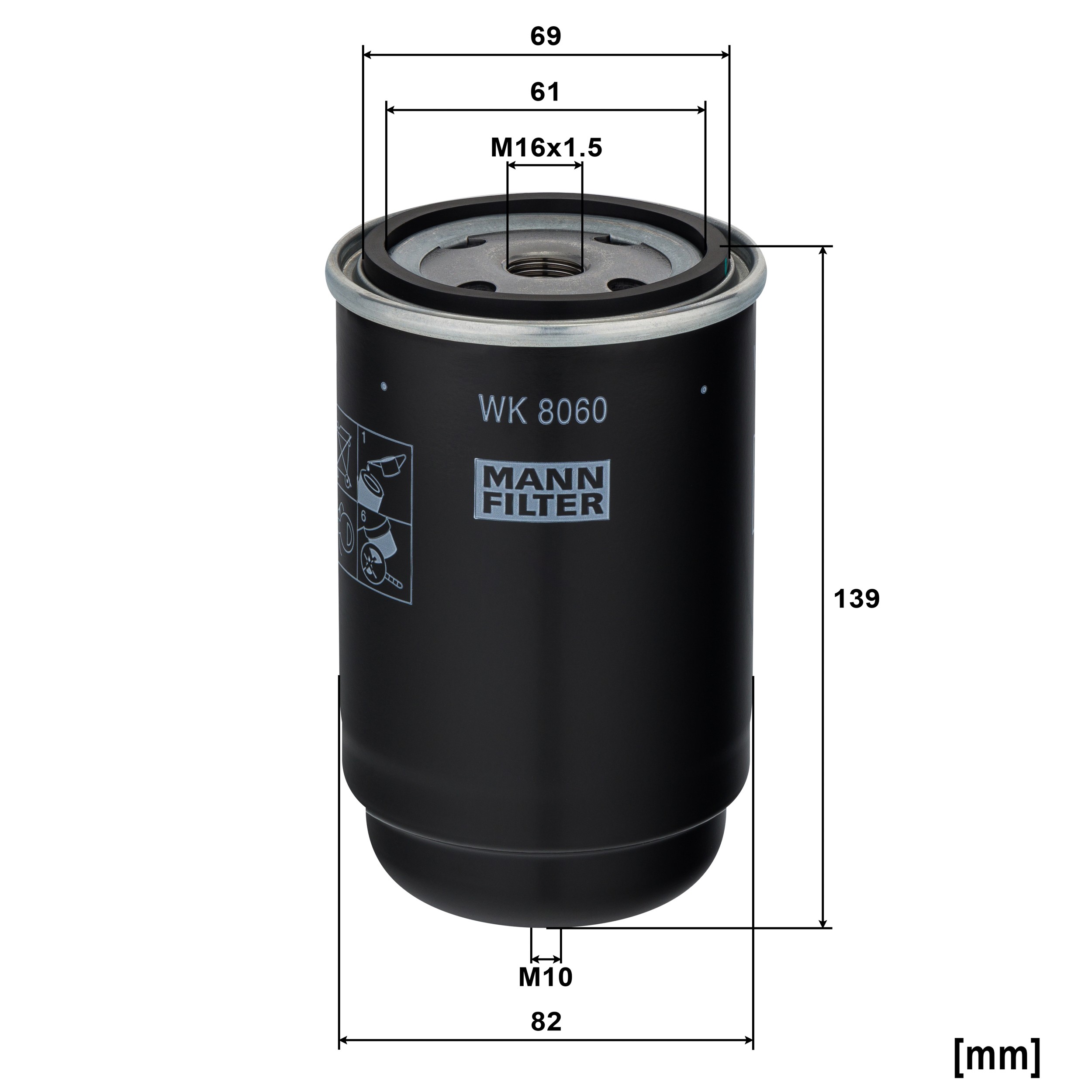 Dimension drawing of MANN-FILTER WK 8060 z