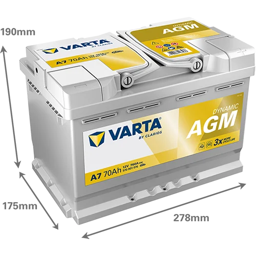 Varta Dynamic AGM 570901076 battery, front label