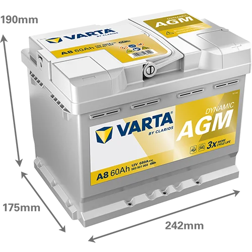 Varta Dynamic AGM 560901068 battery, front label