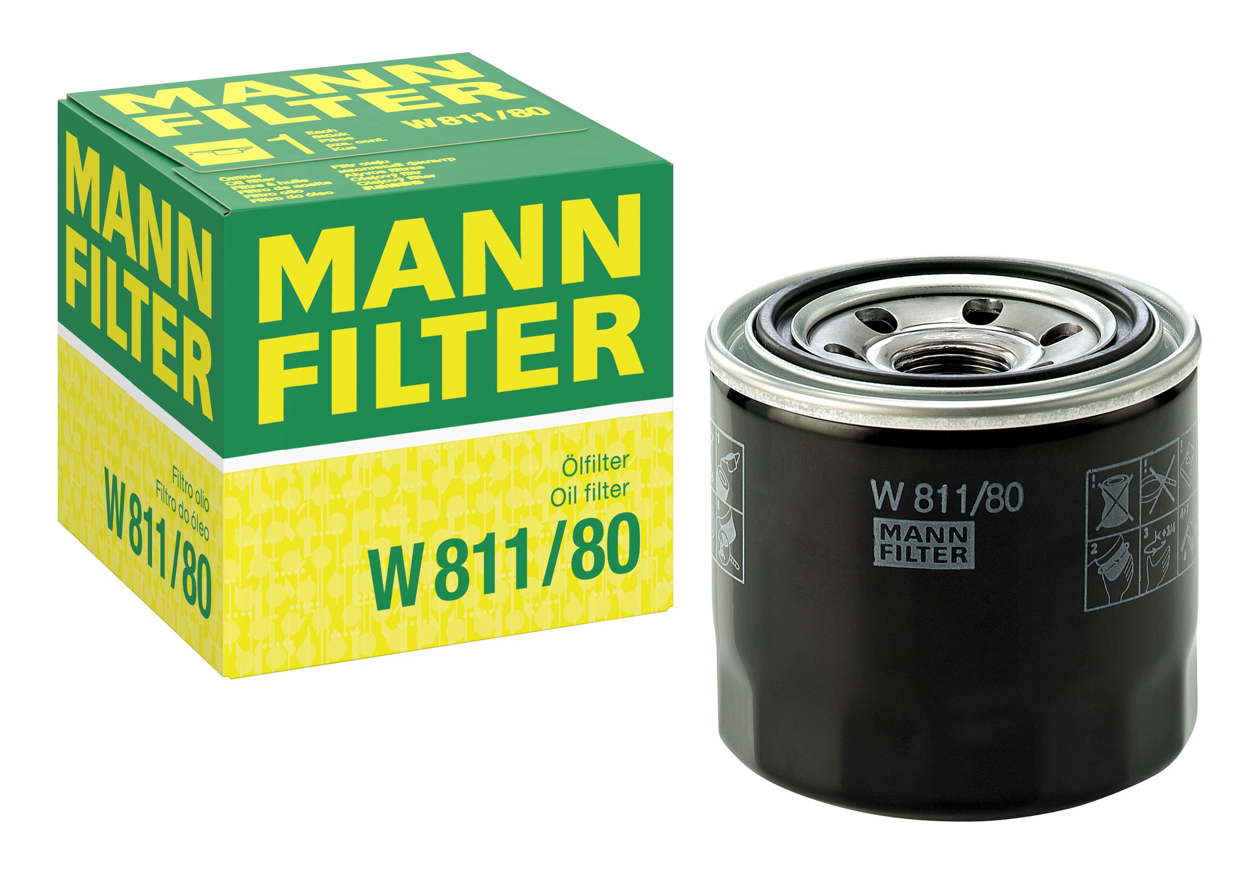 MANN-FILTER W 811/80 oljefilter med kartong