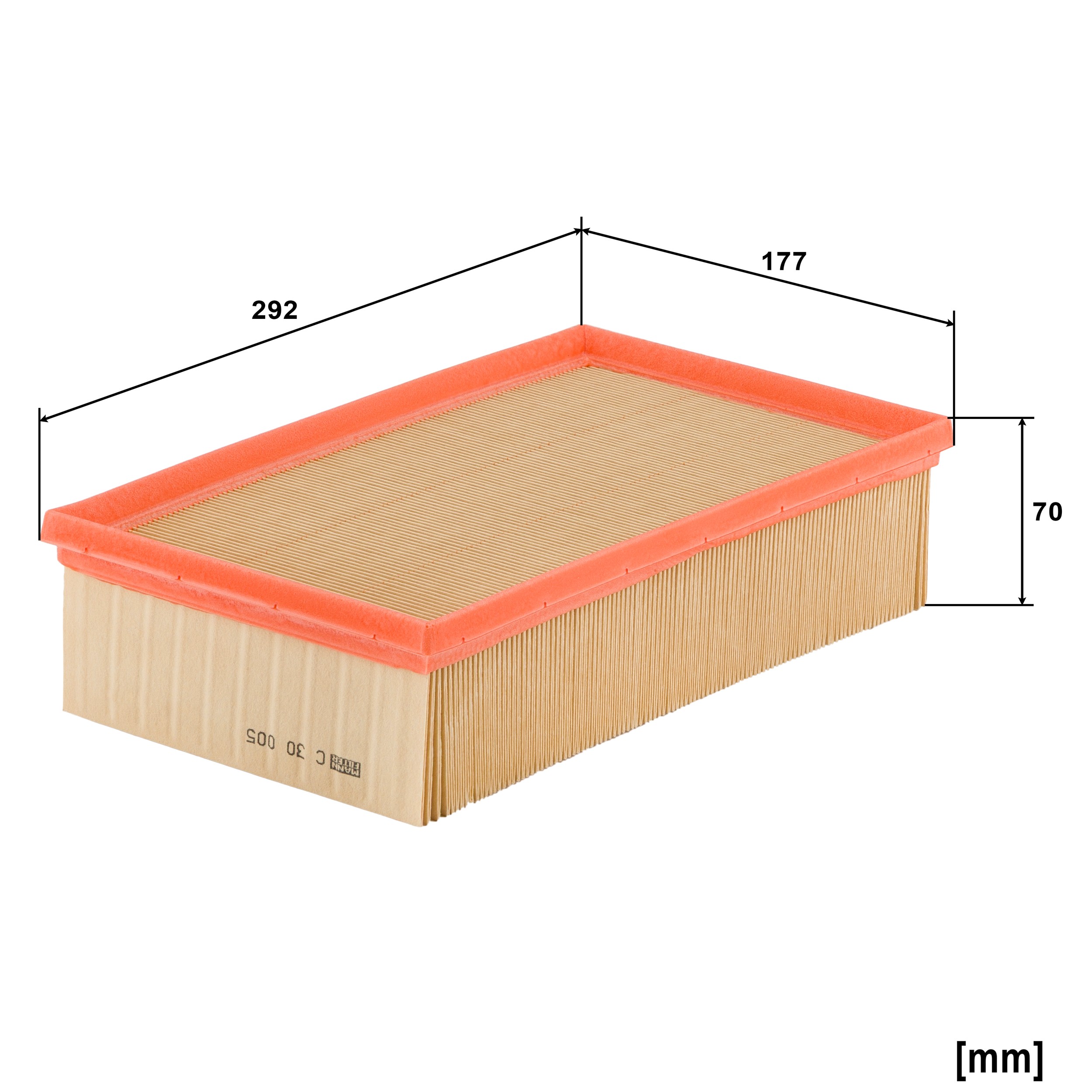 Dimension drawing of MANN-FILTER C 30 005