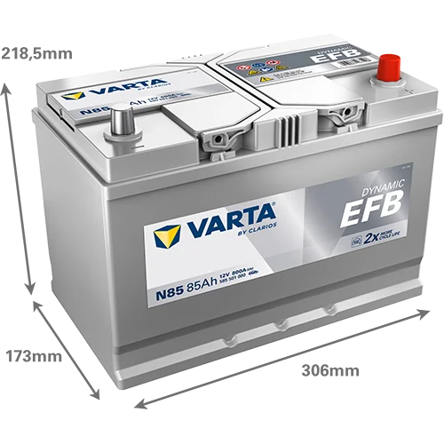 Varta Dynamic EFB 585501080 battery, front label