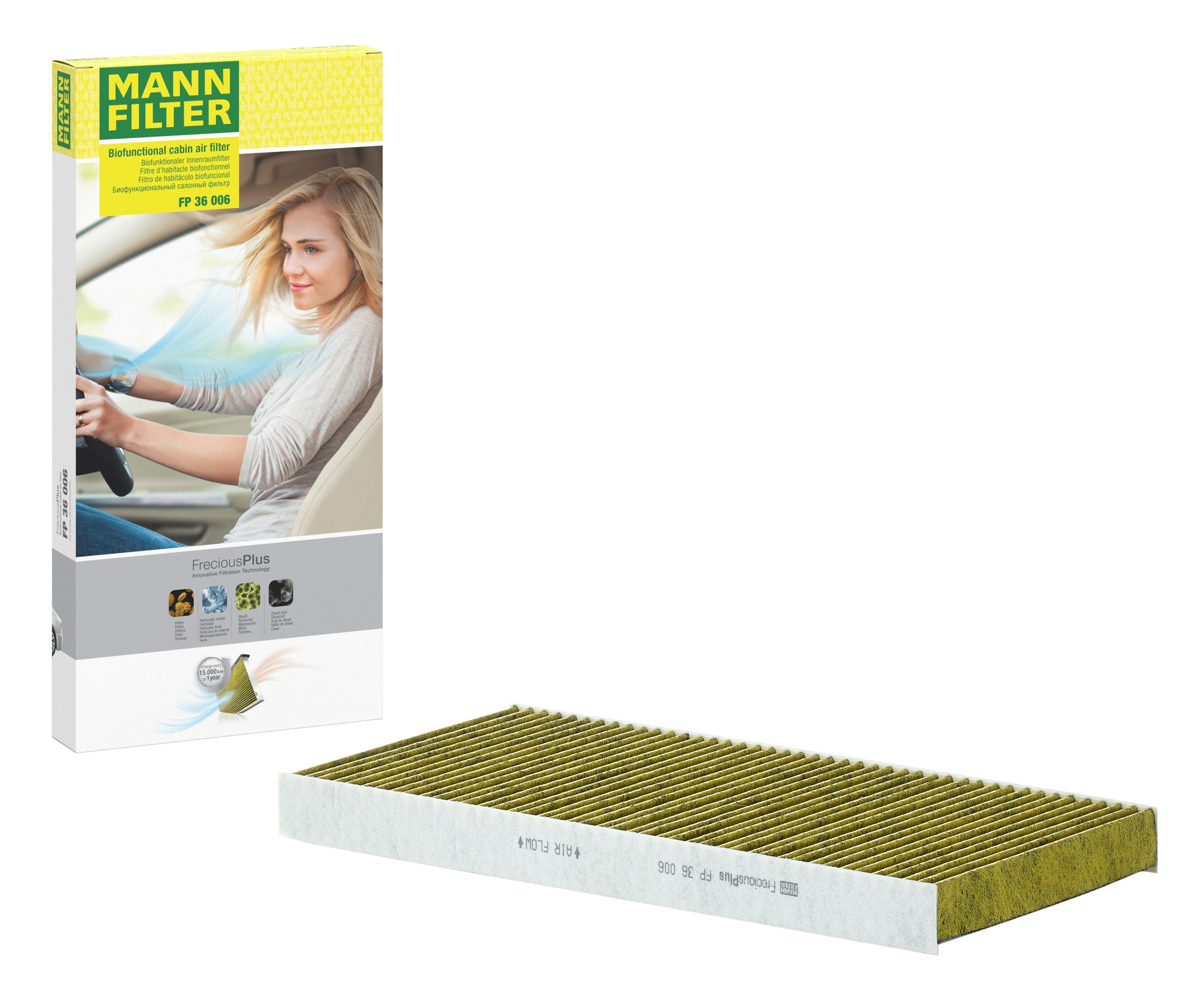 MANN-FILTER FP 36 006 FreciousPlus cabin filter with its box