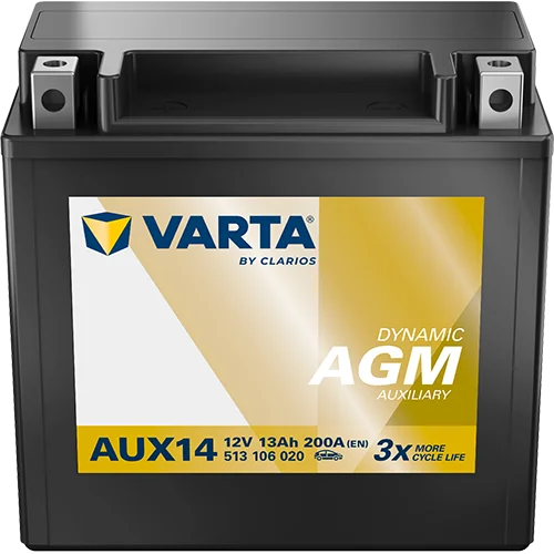 Varta Dynamic AUX 513106020 battery, three-quarter view
