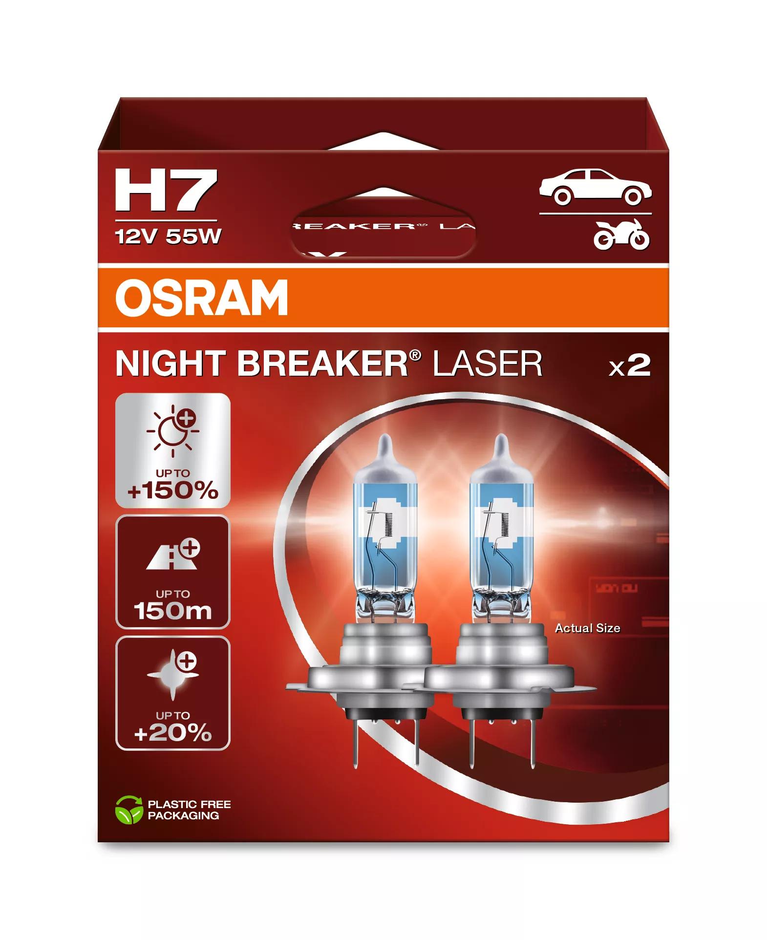 OSRAM NIGHT BREAKER LASER H7 64210NL in hanging box