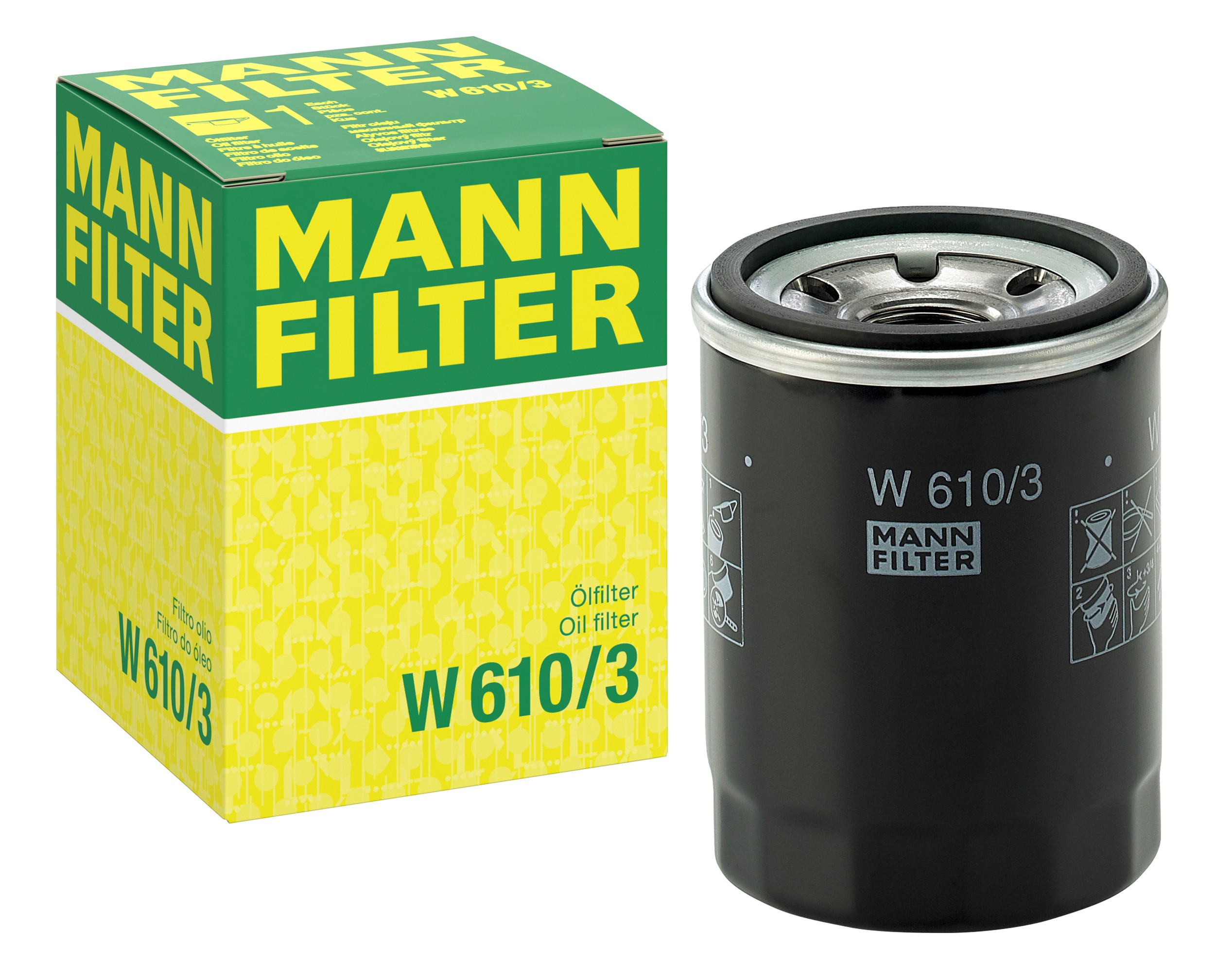 MANN-FILTER W 610/3 oil filter with its box