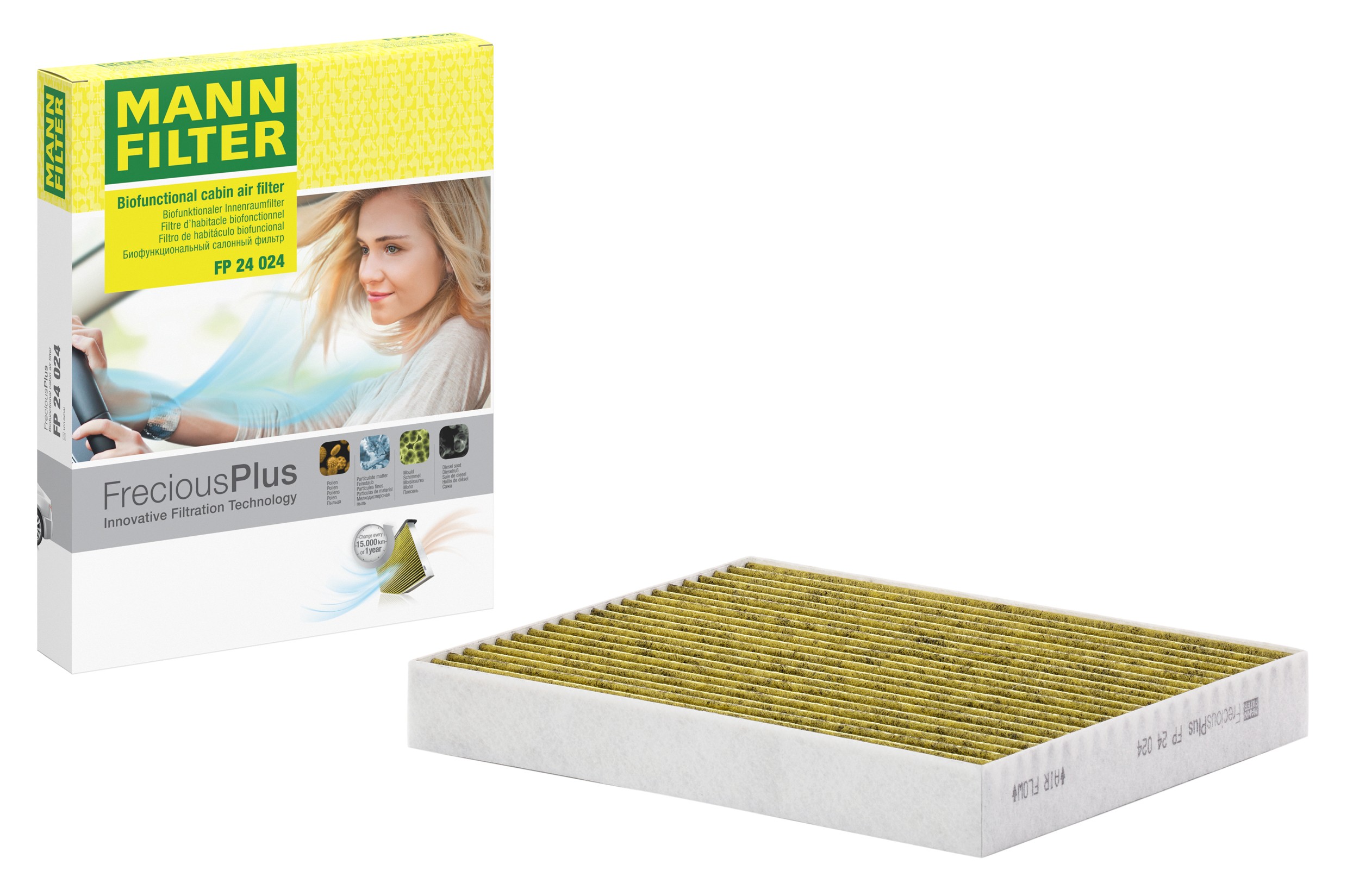 MANN-FILTER FP 24 024 FreciousPlus cabin filter with its box