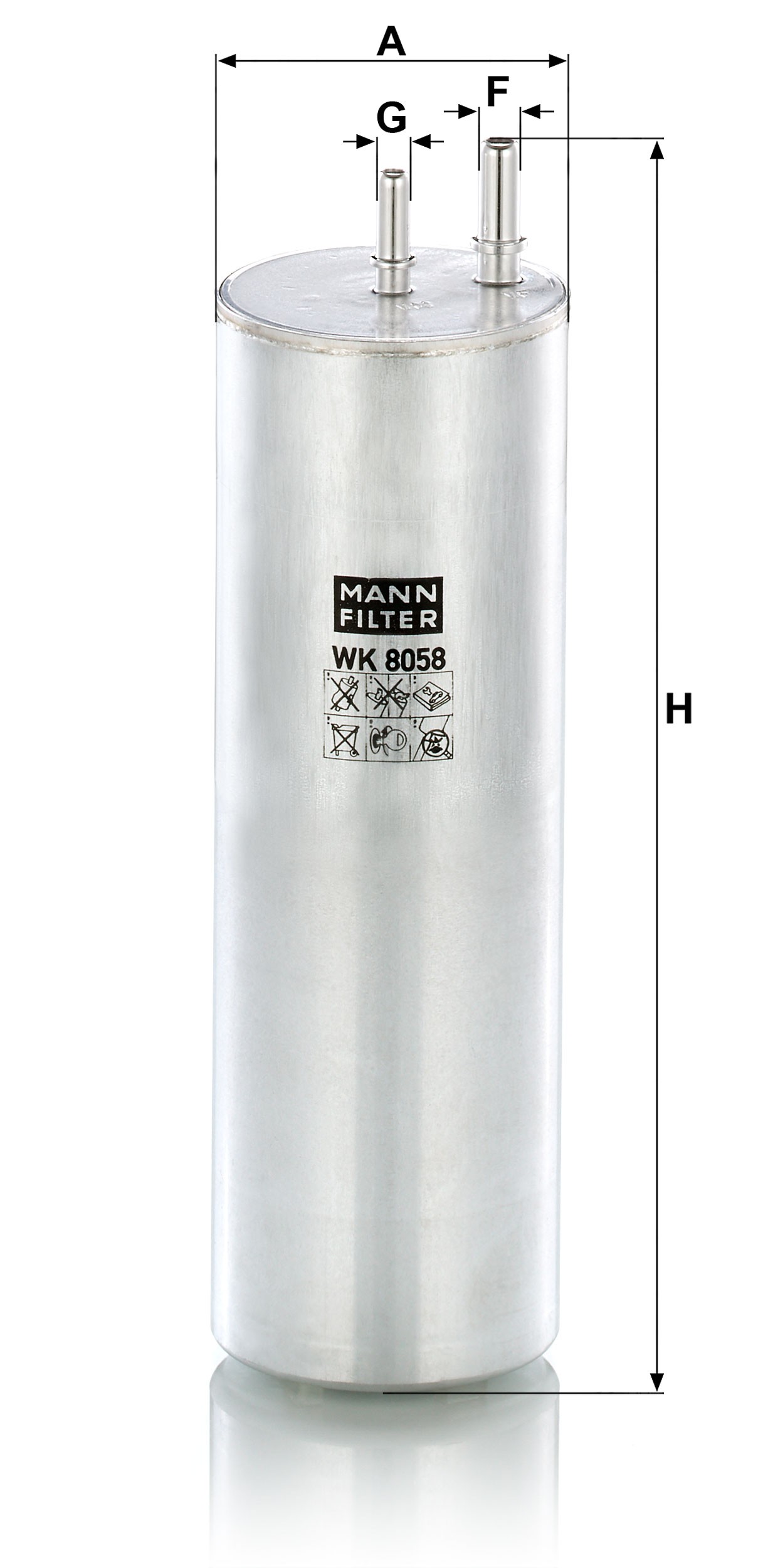 Dimension drawing of MANN-FILTER WK 8058
