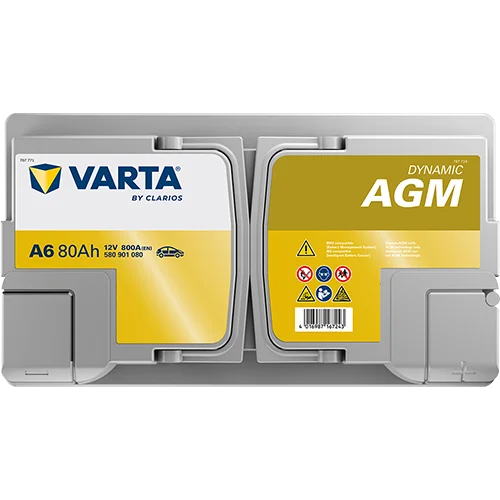 Varta Dynamic AGM 580901080 battery, alternate view