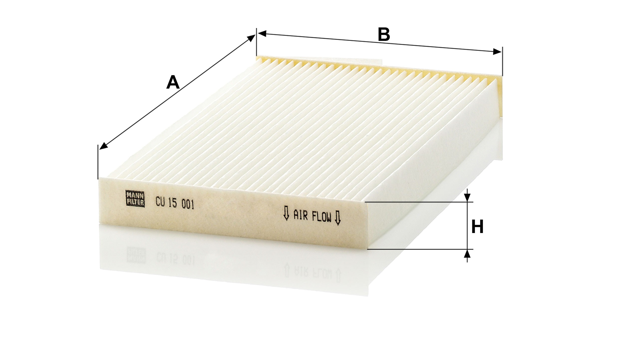 Dimension drawing of MANN-FILTER CU 15 001