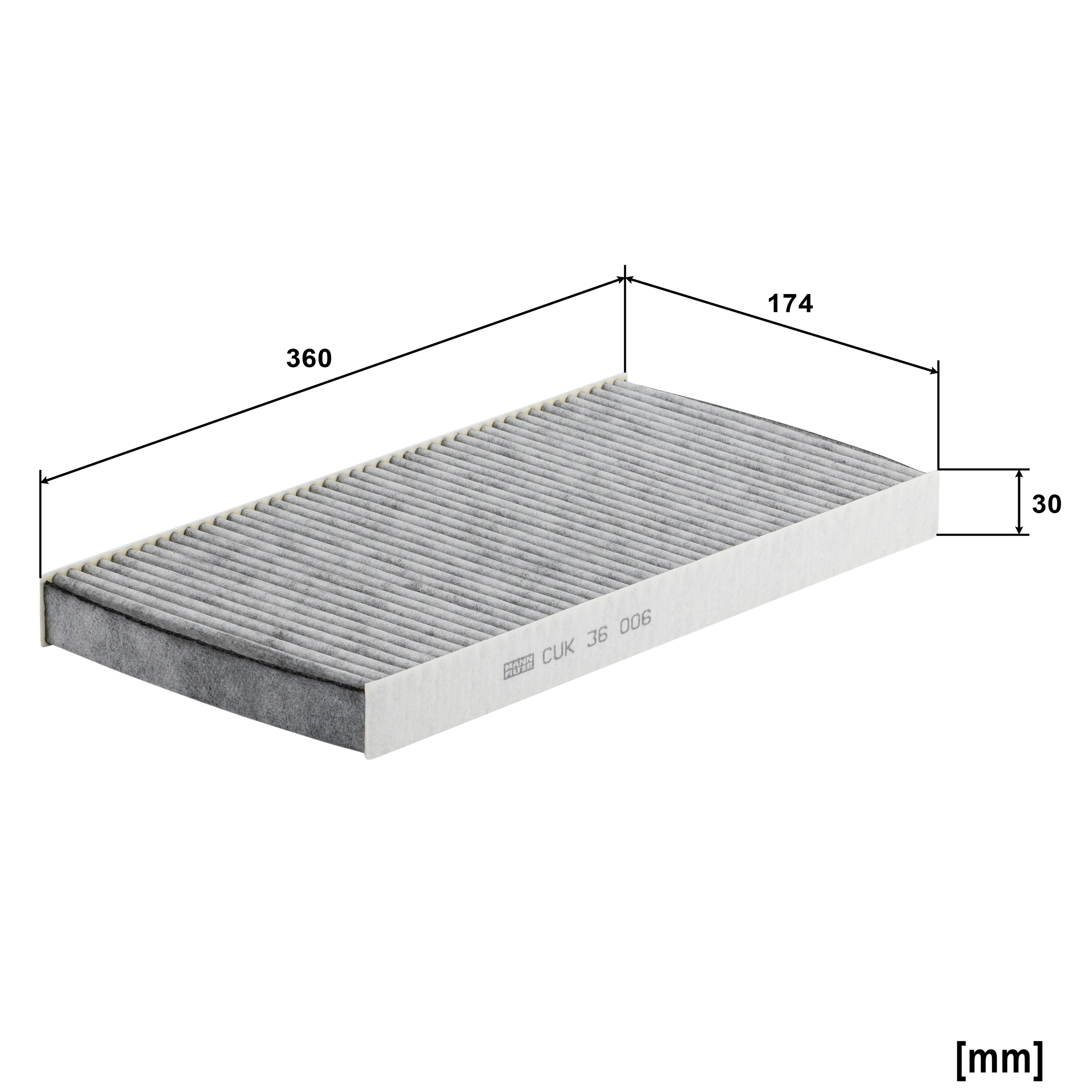 Dimension drawing of MANN-FILTER CUK 36 006