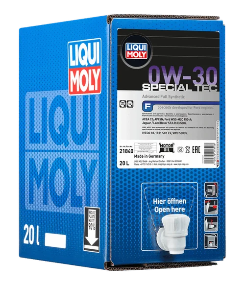 LIQUI MOLY Special Tec F 0W-30, 20 l bag-in-box pack