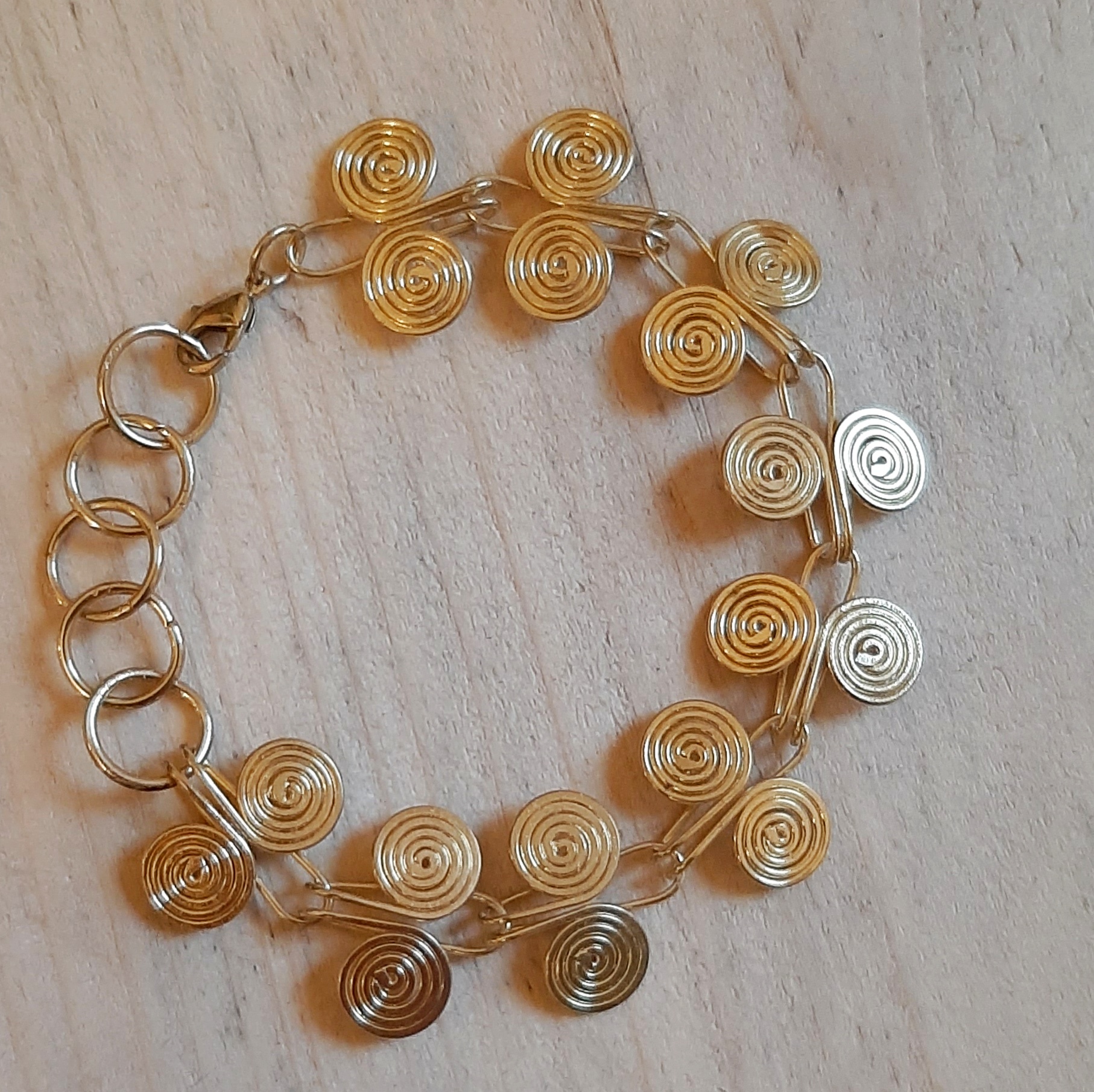 Gold Swirls Handcrafted Wire Bracelet by Hot Haveli