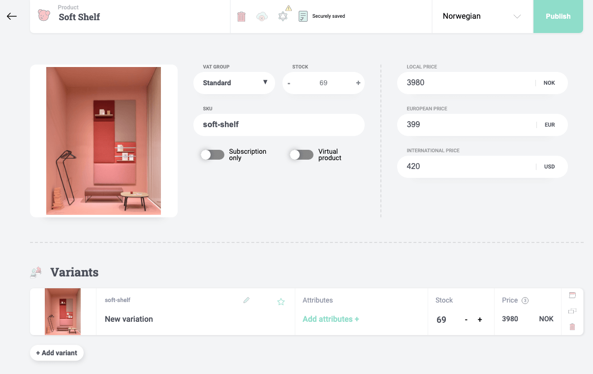 Multi currency pricing with price variants