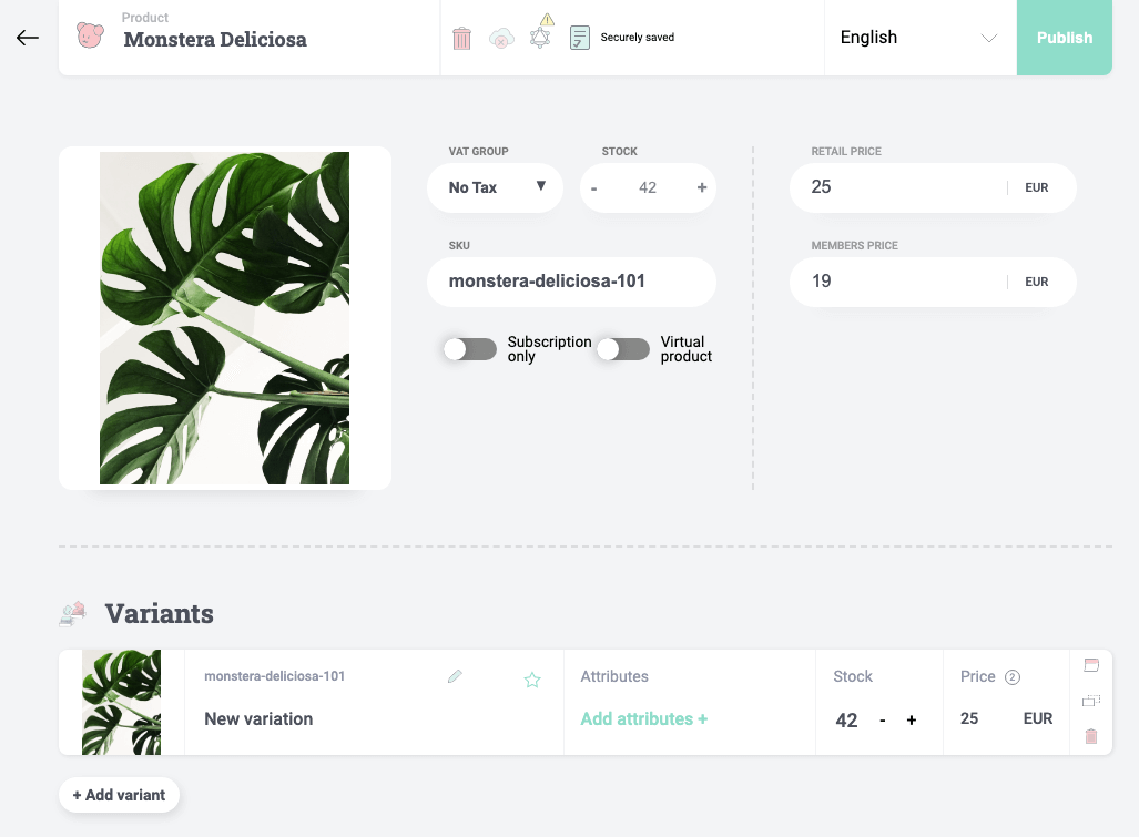 Membership prices price variants