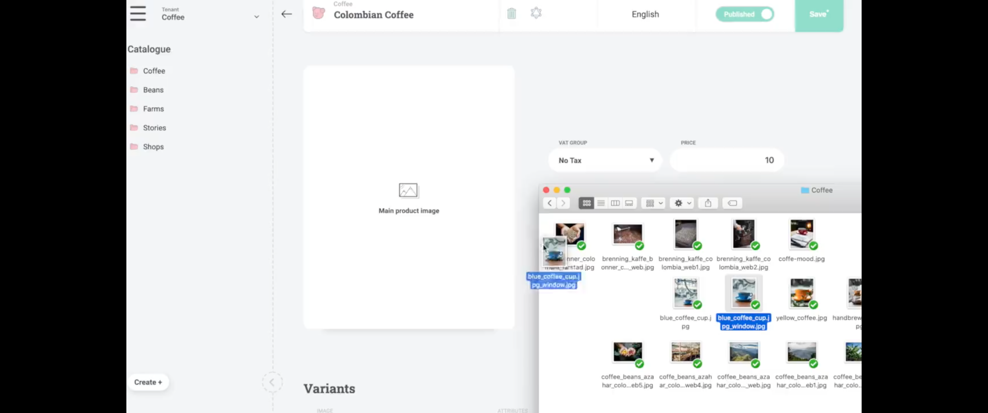 Screenshot of image editing in PIM