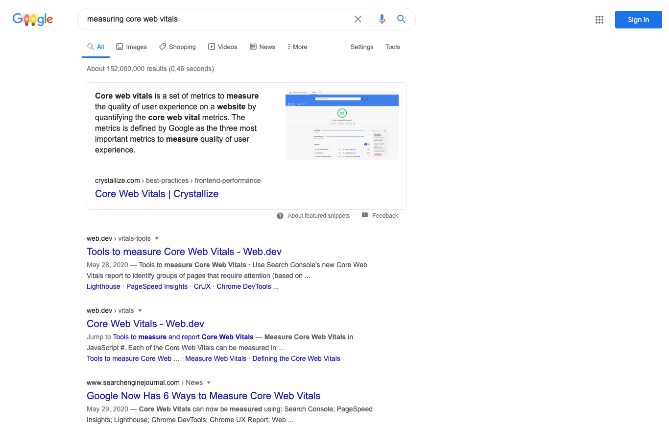 Google featured snippet screenshot