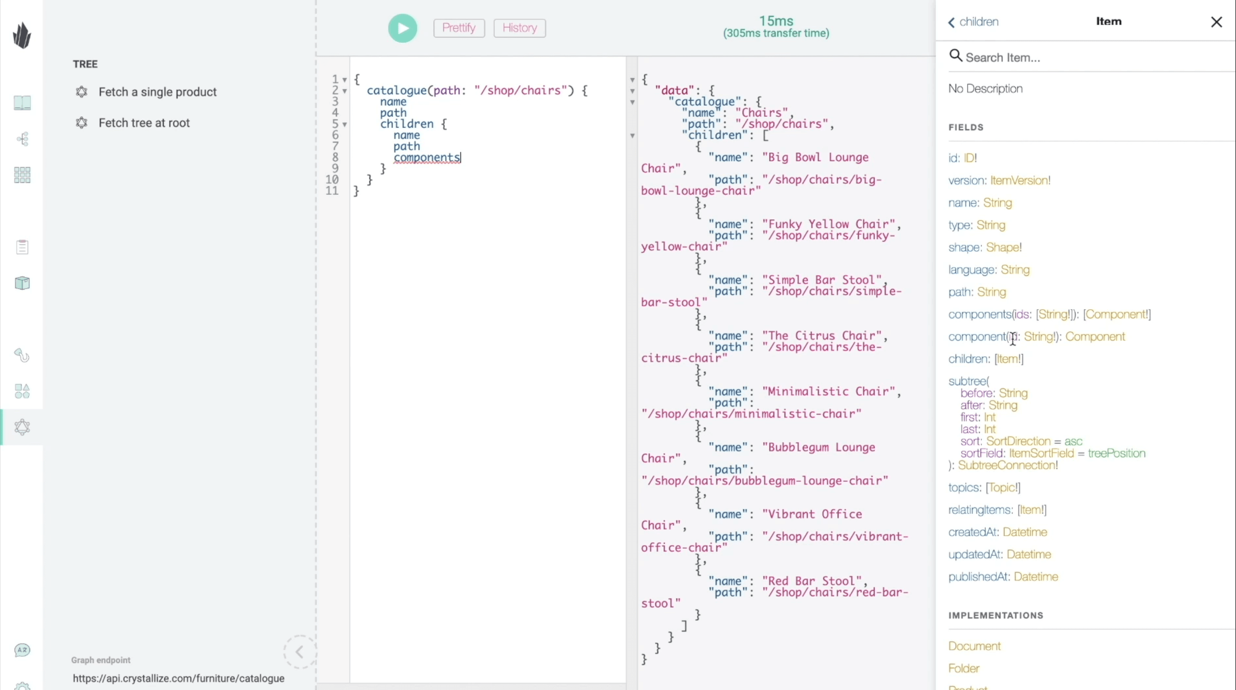 GraphQL query documentation