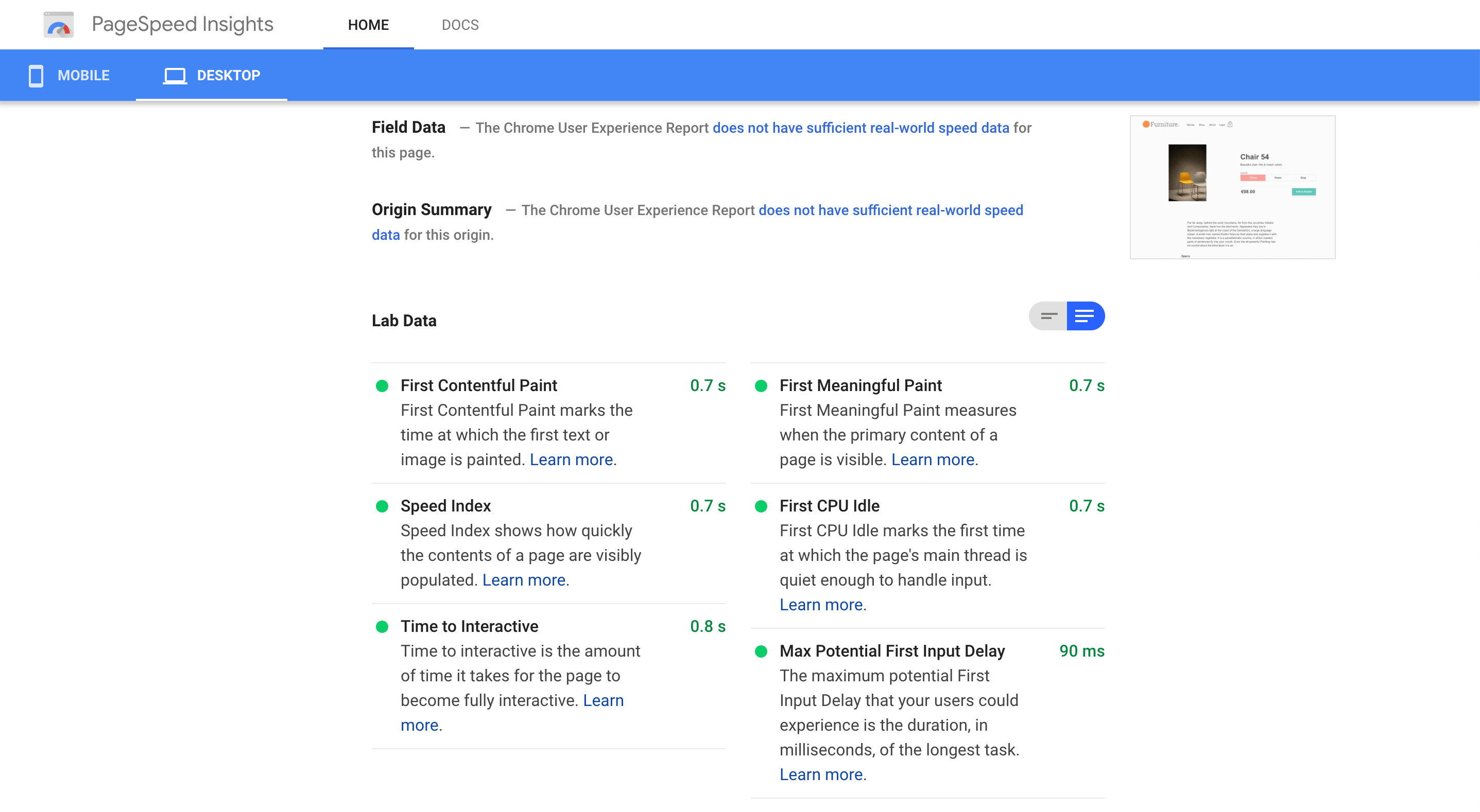 Time to interactive tti PageSpeed Insight Lighthouse