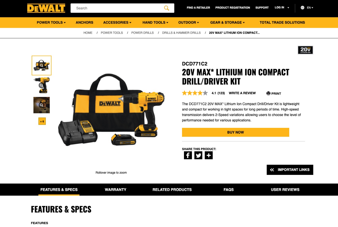 DeWalt global website