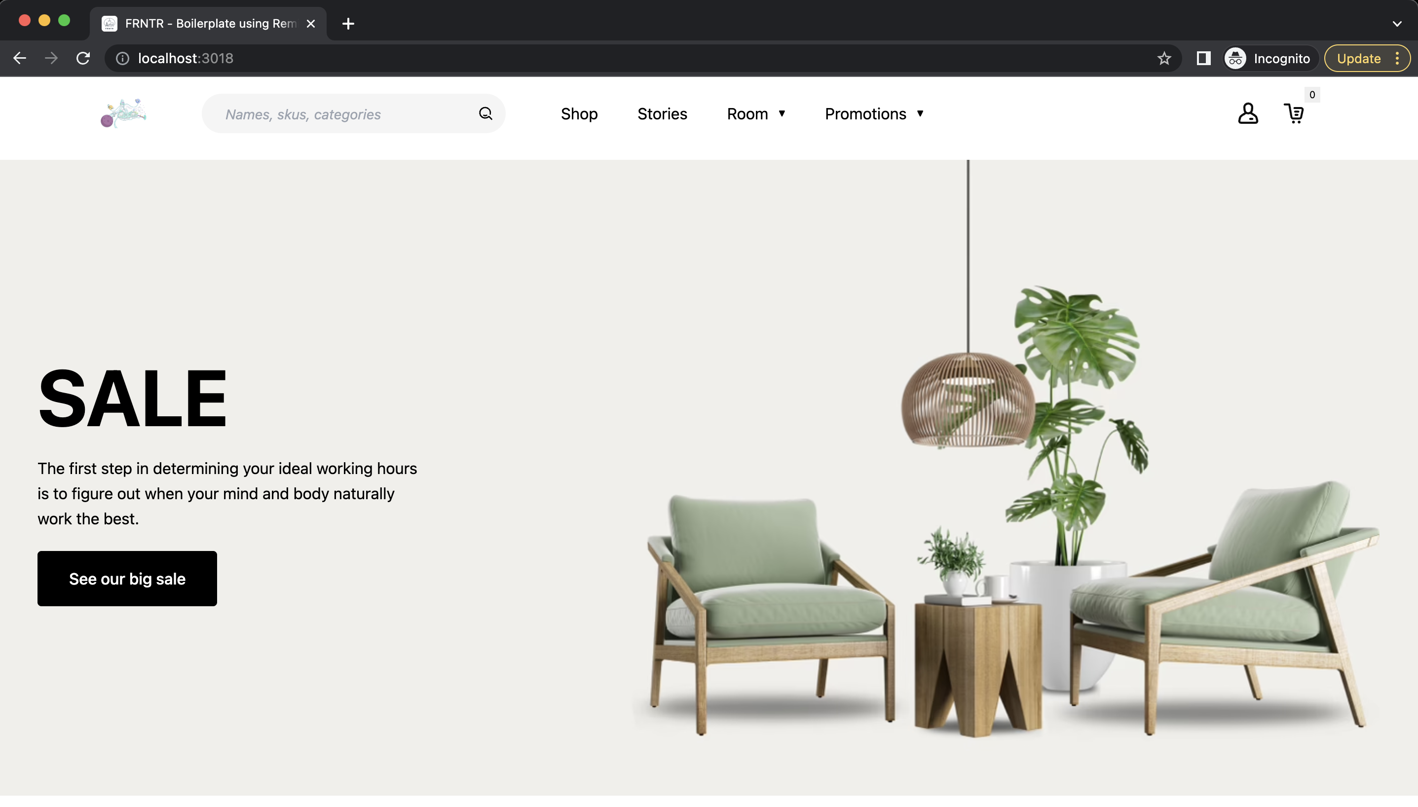Furniture remix boilerplate homepage