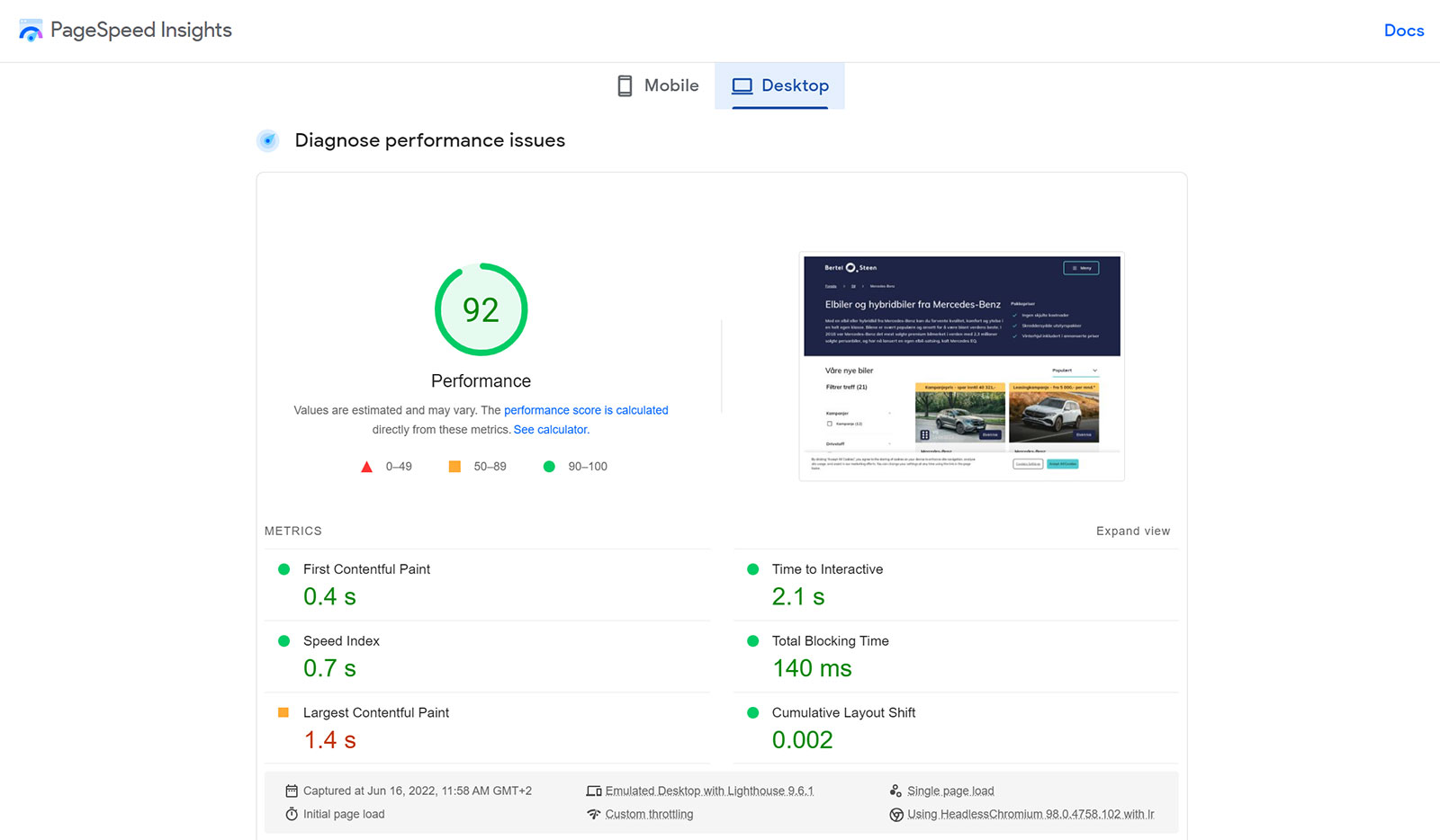 Crystallize + NextJS on Vercel for Mercedes-Benz of Norway site.