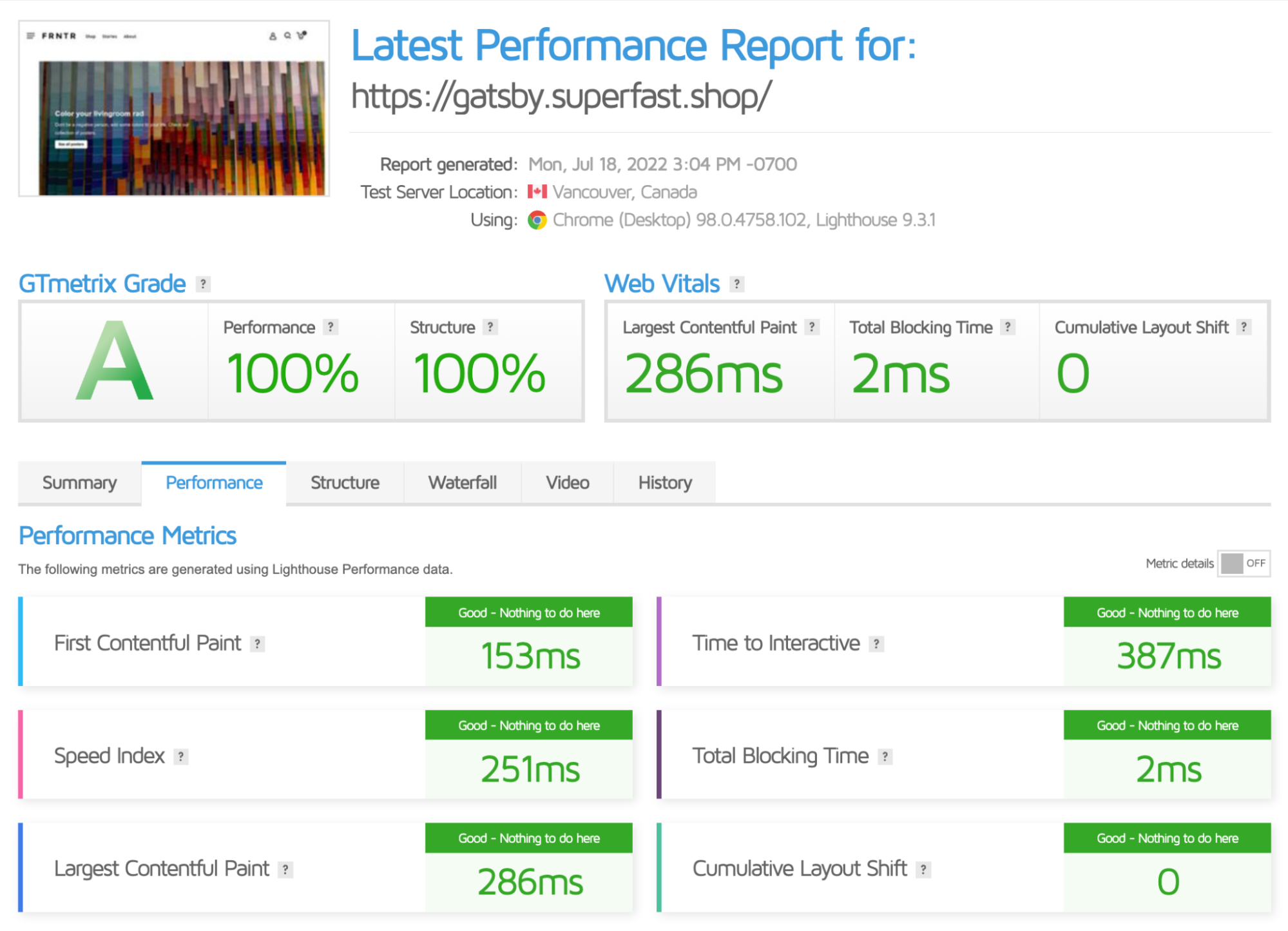 Gatsby performance example. Crystallize Gatsby boilerplate.